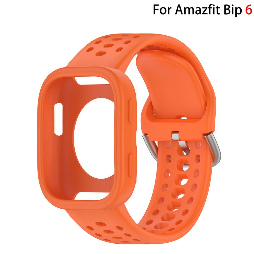 Оригинальный силиконовый+чехол для Amazfit Bip 6, аксессуары для ремешка, мягкий дышащий ремешок Correa+защитная накладка-бампер для браслета Amazfit Bip6