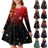 Girls' Princess Dress - Long Sleeve A-Line T-Shirt Dress Christmas Day