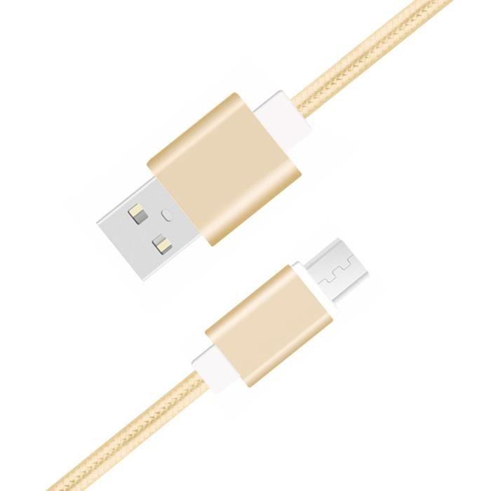 Câble Micro USB - PH26 - Blu Studio x8 HD 2019 - 1,3 Mètre - Tressé Nylon - Charge-Synchro Rapide