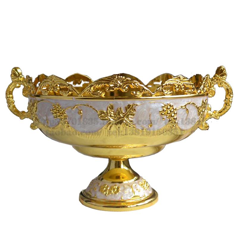 Fashion Quality Alloy Luxury Fashion Home Fruit Plate Decoration Candy Plate Dish Snack Plate Snack Bowl European Style