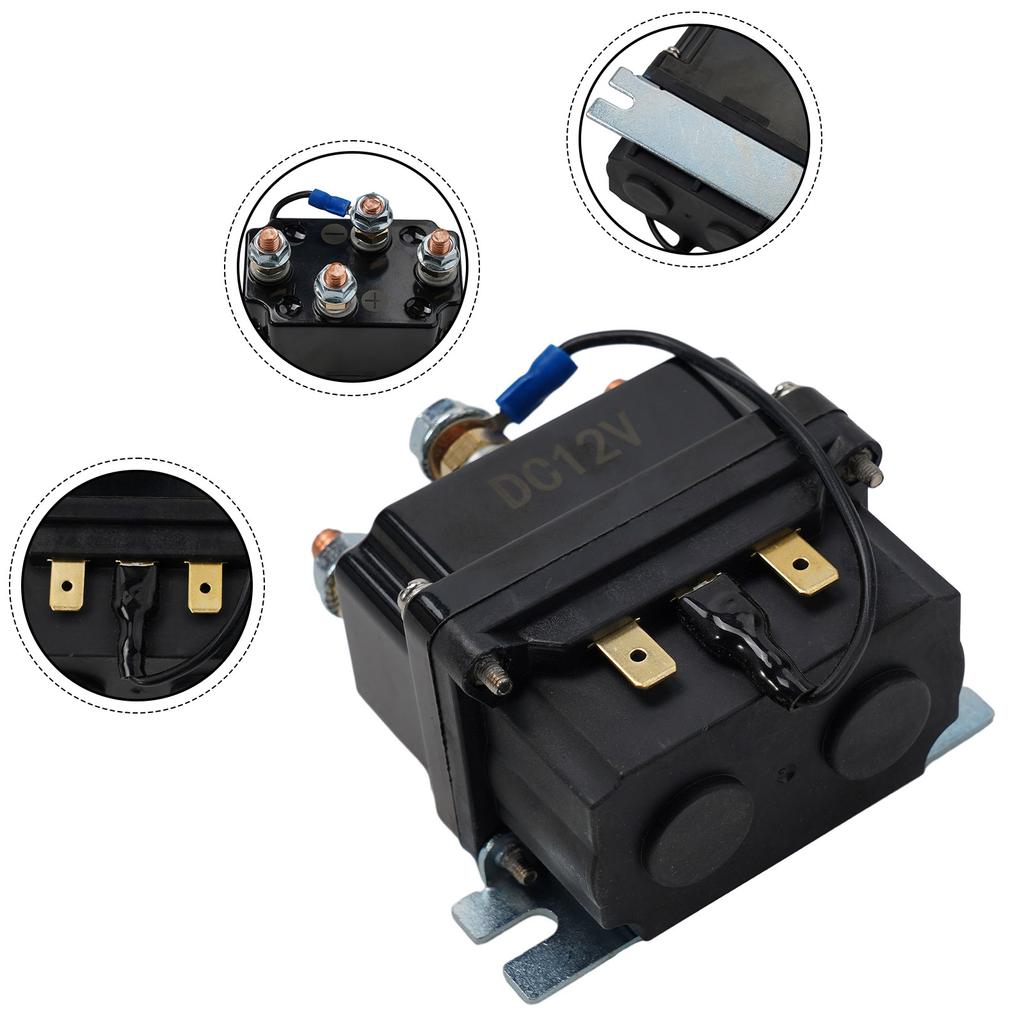 Electromagnetic Relay 250A 12V Contactor Winch Control Electromagnetic Relay With Relay Cable