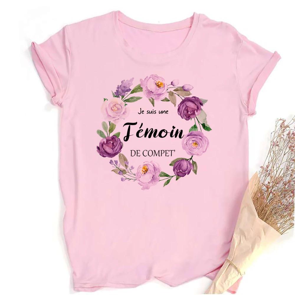 Футболка с цветочным принтом Temoin, футболка для девичника, одежда для свидетелей на свадьбе, топ для подружек невесты, свадебный наряд, футболка