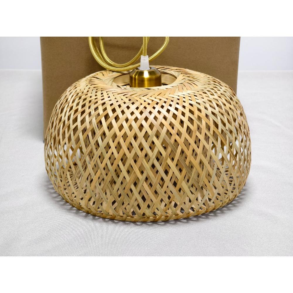 Handmade Bamboo Woven Chandelier Lamp Nest Straw Hat Bamboo Woven Pendant Lamp Balcony Restaurant Retro Lighting Fixture