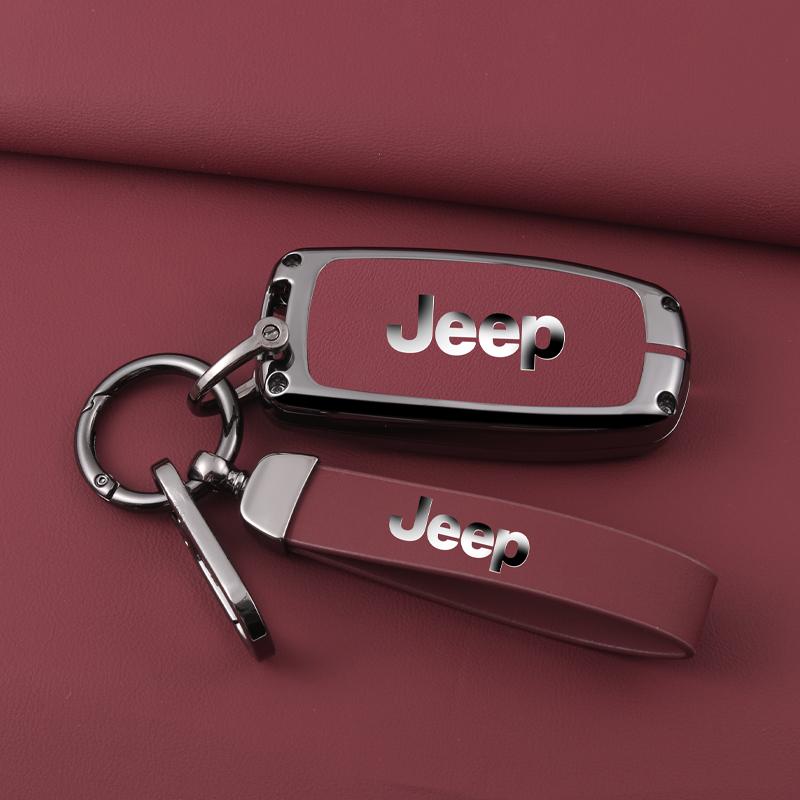 CZY2 Zinc Alloy Leather Car Key Case Cover Shell For Jeep Renegade Wrangler Patriot Grand Cherokee WK2 KL Compass Liberty Accessories