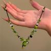 Мори зеленый грушевый ожерелье из бисера женское нишевый дизайн ключичная цепочка маленький свежий уникальный аксессуар для шеи