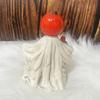 Halloween Pumpkin Statue Spooky Ghost Pumpkin Holding Skull Figurine Resin Gothic Decoration for Indoor Outdoor Home Tabletop Garden Decor