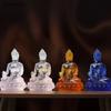 1 PCS 13.5x19.5cm Resin Painted Gold Water Glass Pharmacist Buddha Temple Home Living Room Offering Feng Shui Ornaments