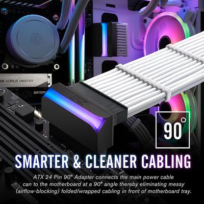 Адаптер питания ATX 24 Pin to 90 Degree Power Plug 5V ARGB Материнская плата Материнская плата Кабельный разъем для самостоятельного монтажа Модульный