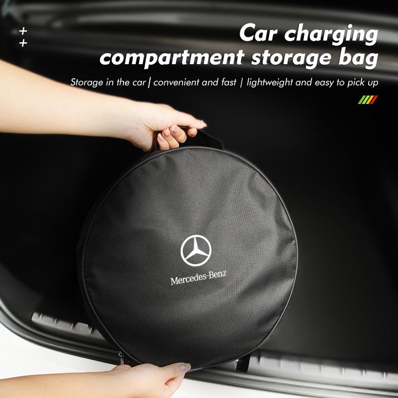 CRL1 Electric Battery Jumper Cable Bag EV Car Charger Storage Bag For Mercedes Benz C180 C300 W124 W176 W177 C200 C260 GLC CLE CLA