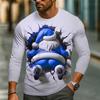 Christmas Men's 3D Printed Funny Santa Claus Long Sleeve T-Shirt O-Neck Autumn Winter Casual Comfortable T-shirt