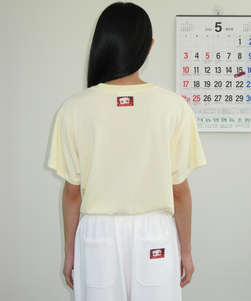 RONRON Betty Boop Lettering Sweat Jogger Pants White