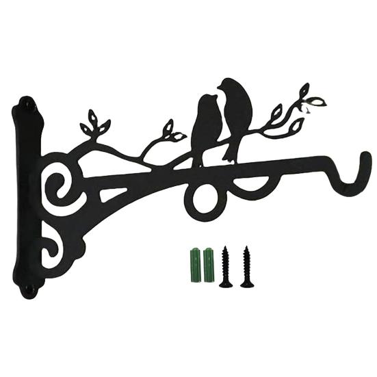 Настенная вешалка для растений, настенный крючок с металлическим покрытием, устойчивый к ржавчине, внутренний и наружный кронштейн для подвешивания растений, фонарь с колокольчиком, кормушка для птиц