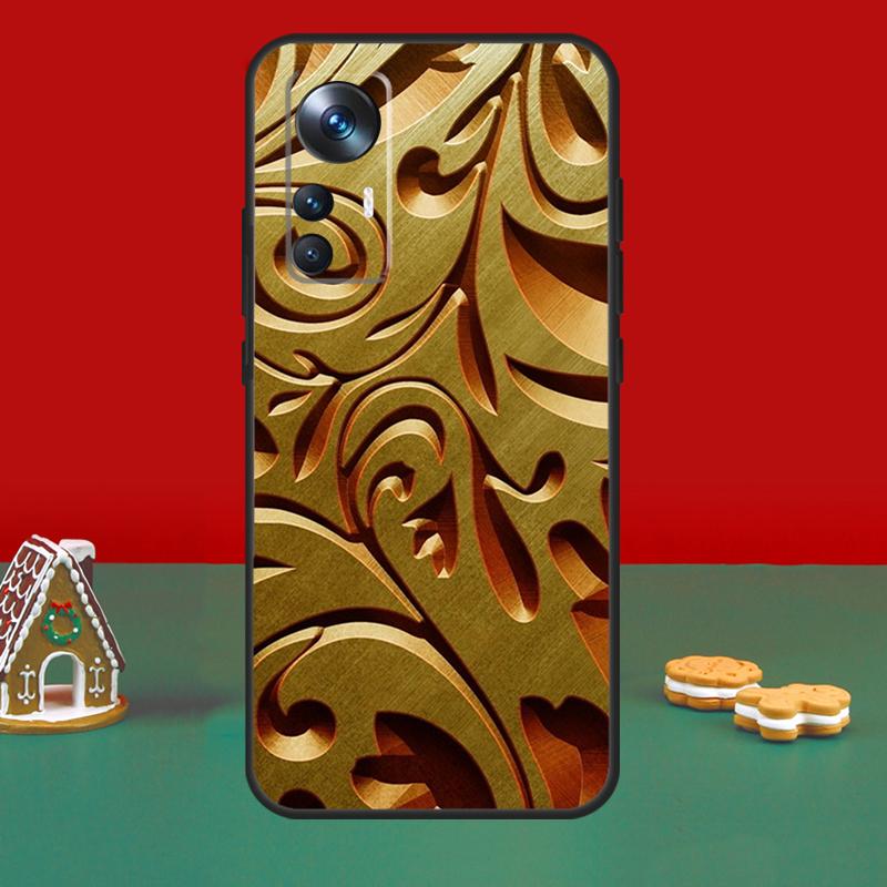 Золотой чехол с цветочным узором для Xiaomi 15T 14T 13T Pro 17 14 15 Ultra Чехол для POCO F8 Ultra F7 F6 F5 X5 X6 X7 Pro