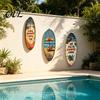 Seaside Room Decoration 1/3Pcs Surfboard Plaque Decoration, Solid Wood Vintage Coastal Wall Sign, Rustic Retro Style Art Ornament for Indoor