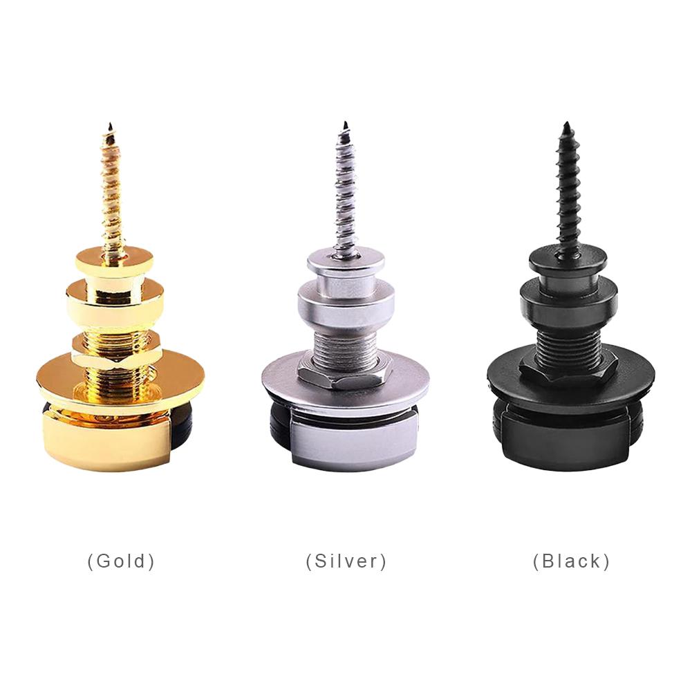 2 Pcs Guitar Strap Locks with Mounting Screws Guitar Strap Locks Set Guitar Strap Button Locks for Electric/Bass/Acoustic Guitar