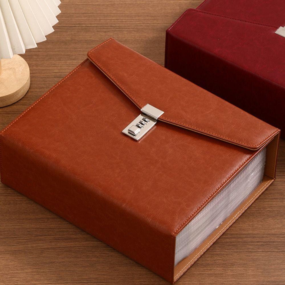 Large Capacity Savings Binder PU Leather Cash Storage Book Money Organizer Album Money Saving