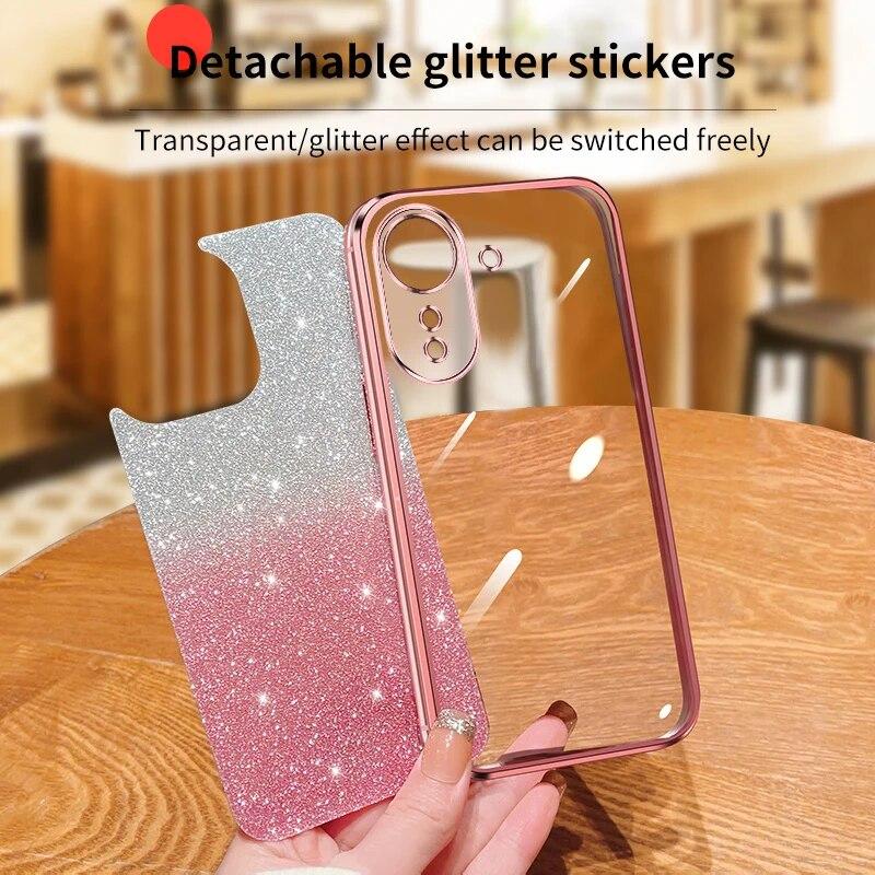 Fashion Plating Gradient Glitter Case For Xiaomi Mi 14 13 Pro 12 11 Lite 11T Redmi Note 12 Pro 12S 11 11S Silicone Back Cover