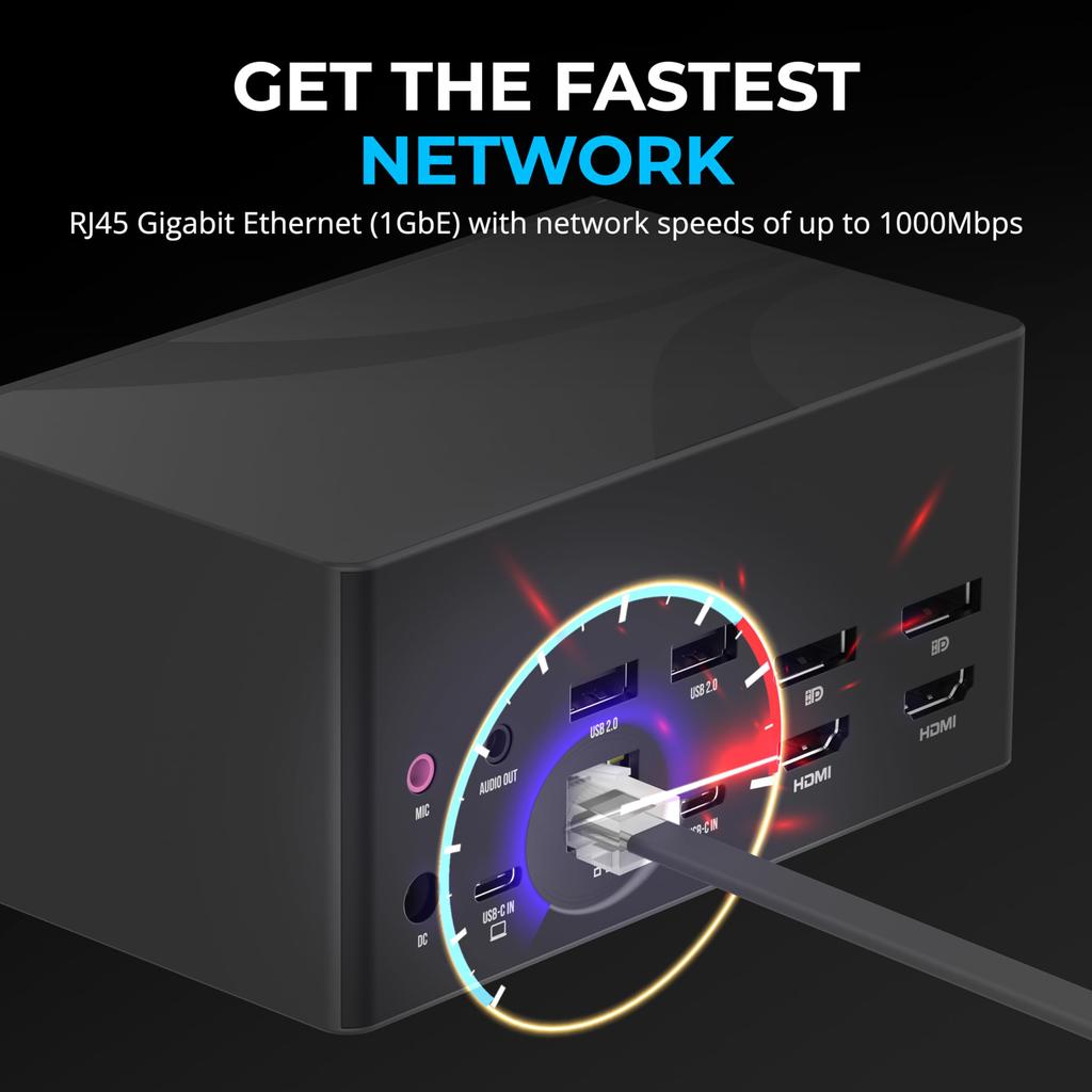 SABRENT Universal Docking Station with Dual Monitor Displaylink Dock for and Smartphones USB-C Laptops, Ultrabooks, Chromebooks, MacBooks, iPads,