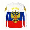 Модные Мужские Футболки с Длинным Рукавом Россия Свободная Круглый Вырез Принт Флага России Мужская Одежда Оверсайз Футболка Streetwear