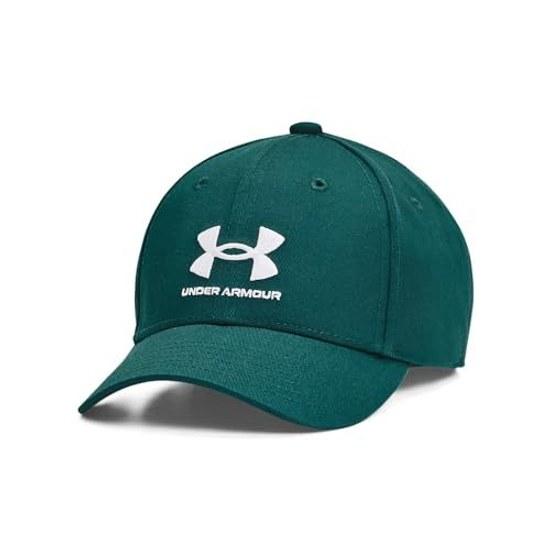 UA BRANDED LOCKUP ADJUSTABLE CAP Hydro Teal White ONESIZE