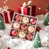 Red White  Gold Christmas Baubles 9pcs 6cm Christmas Tree Ball Ornaments Christmas Crafts Supplies Christmas Decorations