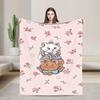 Marie Cat Aristocats Blanket Fleece Summer Air Conditioning  Portable Lightweight Throw Blanket for Bed Travel Bedspread