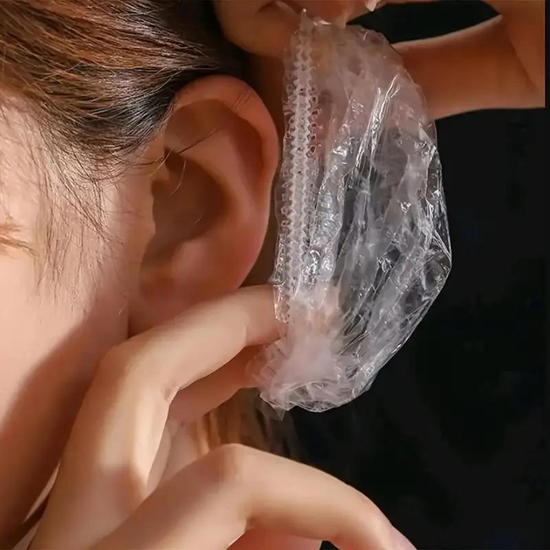 100/200Pcs Disposable Ear Cover Waterproof Ear Protector Hair Dyeing Bath Shower Earmuffs Caps Hairdressers Barber Accessory