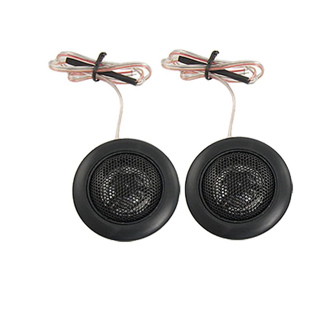 Uxcell 2pcs 120W Black Shell Transparent Silk Stretch Film Dome Tweeter HiFi Auto Car