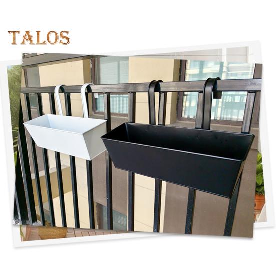 Hanging Flower Pot Rectangular Railing Planter with Drainage Hole 16 Inch Planter Box with Hooks for Balcony Porch or Deck Herbs Flowers