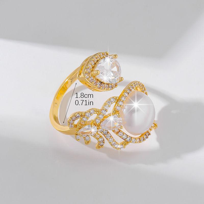 GemChic женское кольцо с индивидуальным геометрическим жемчугом, регулируемое кольцо, модное легкое роскошное кольцо на указательный палец, ювелирное изделие на день рождения, Рождество, подарок