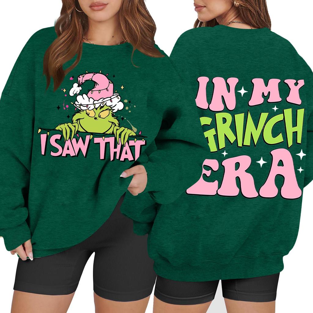 Women's Casual Fashion Long Sleeve Christmas Printed Round Neck Sweatshirt Top