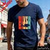Diver Silhouette Vintage Color Block Summer Men TShirt Casual Streetwear Style for Beach and Outdoor Activities Gift Tops