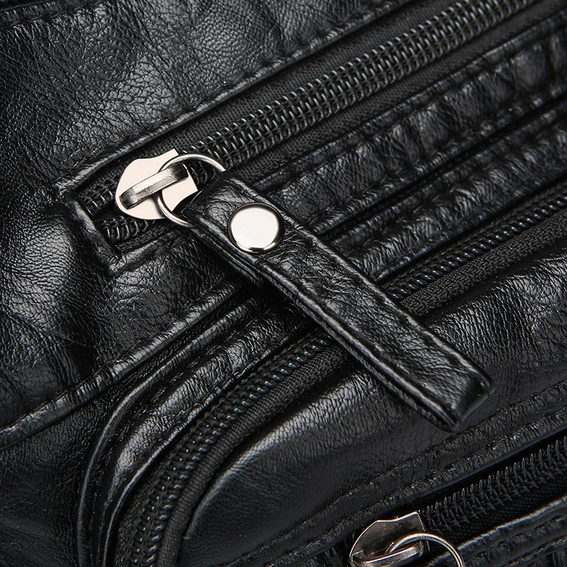 Женская сумка из ПУ Мягкая кожа Многослойная Однотонная Сумка через плечо Сумка для мамы AVE