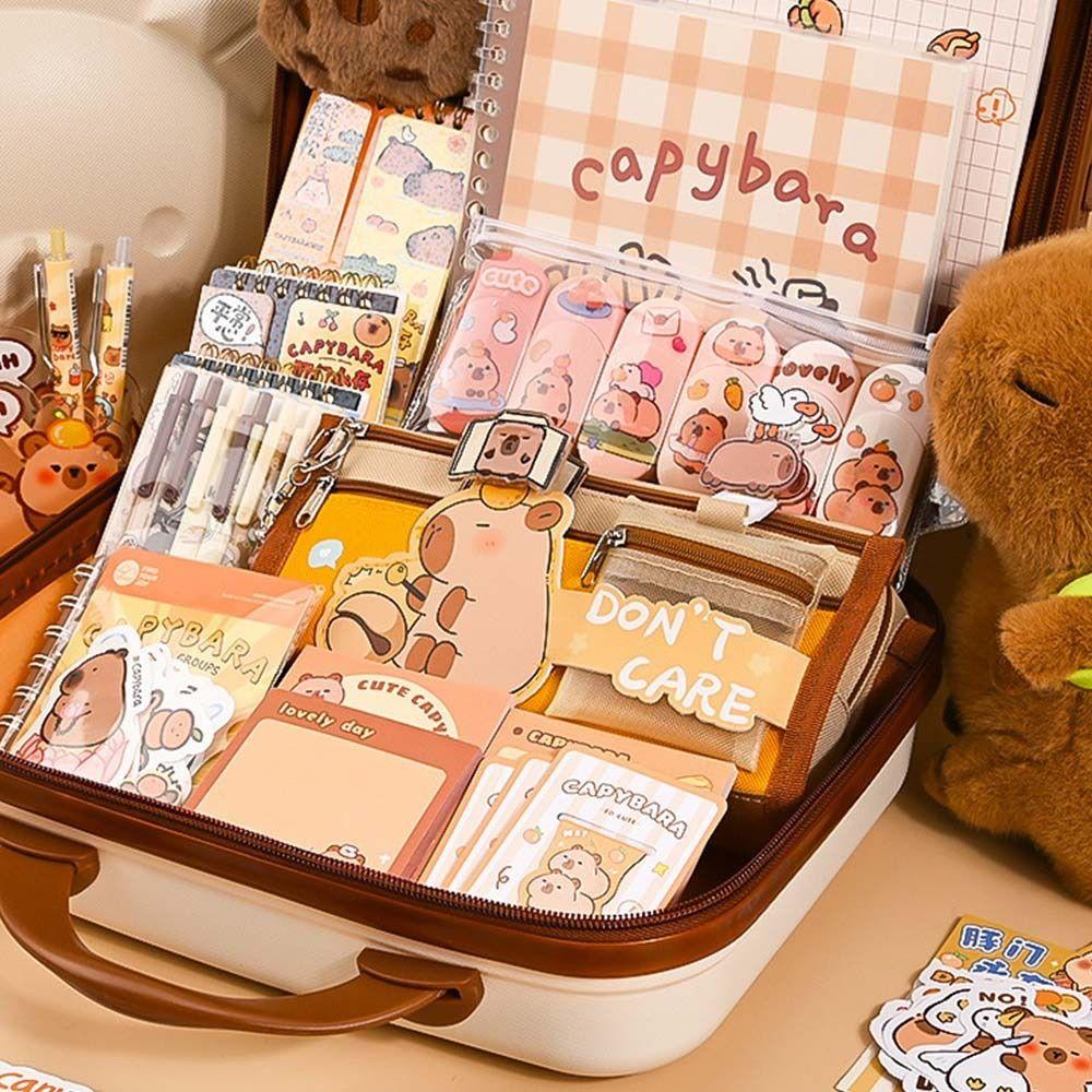 Pencil Case Capybara Stationery Set Abundant Back-to-school Gift Kit Study Stationery for Students