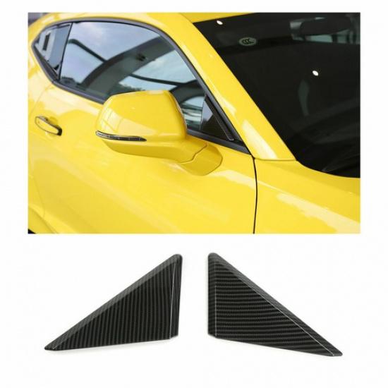 Exterior Triangle Cover Front Window Trim For Chevrolet Camaro 17+ Carbon Fiber