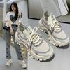2025 Summer Women's Shoes Fly-woven Breathable Mesh Shoes Trend Dad Shoes Women's Platform Heightening Sports and Leisure Shoes