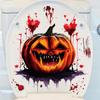 Self-adhesive Bloody Pumpkin Decal Waterproof Halloween Toilet Stickers Home Decor