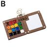 8/15 Grid Portable Sketchbook Palette, Mini Walnut Wood Color Palette Box Travel Watercolor Case For Drawing(Without Colors)