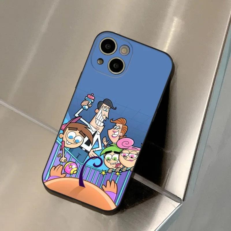 Чехол для телефона с рисунком The Fairly OddParents для IPhone 15 14 11 12 Pro 8 7 15 Plus 13 Pro MAX XR XS MINI SE 2020, черные чехлы