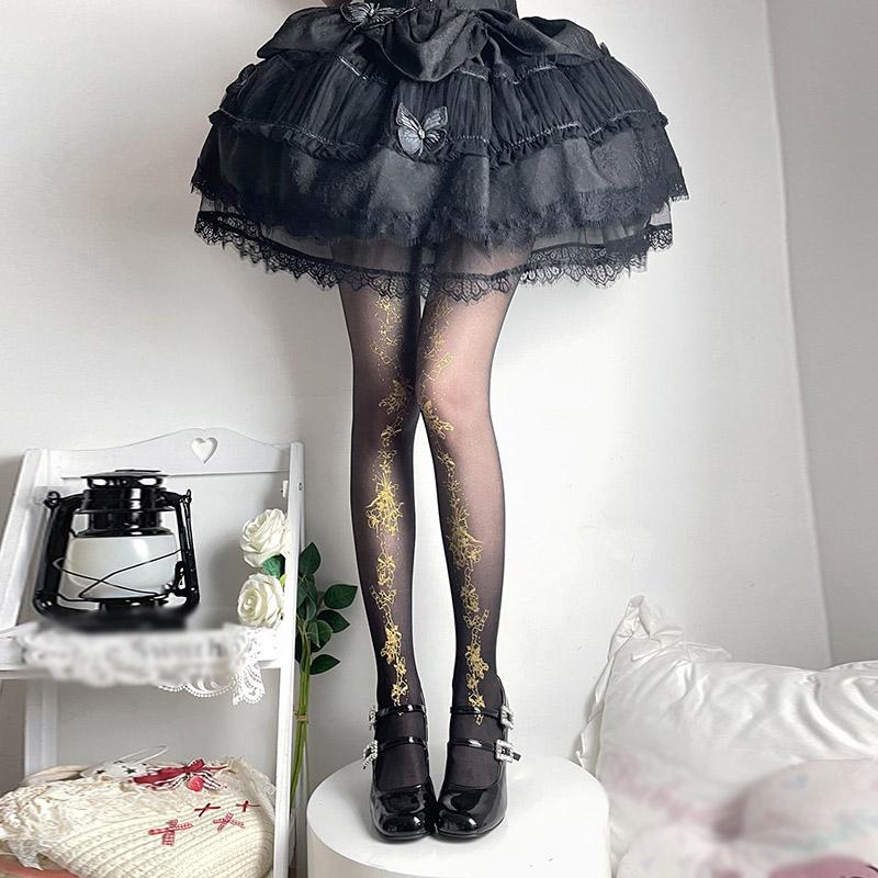 2025 Новые колготки с милыми музыкальными нотами, прозрачные черные колготки для женщин, тонкие эластичные чулки, милые леггинсы, модный чулочно-носочный трикотаж