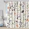 Digital Printing Shower Curtain Waterproof And MildewProof Curtain Watercolor Flower Flower Plant Flower Ben Bathroom Partition Free Punching