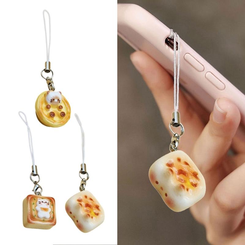 Japanese Styles Lovely Cats Bread Keychains Fashion Accessory Portable for Bags Phones and Gifts Ideas Casual Wear