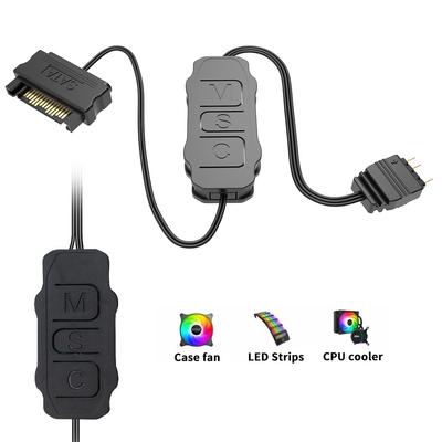 5V 3PIN ARGB контроллер ARGB 5V 3PIN к кабелю-удлинителю интерфейса SATA для вентилятора ПК, светодиодной ленты