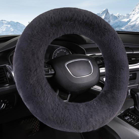 Чехол на руль автомобиля мягкий пушистый теплый чехол на руль зимний плюш авто аксессуары