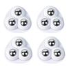 4pcs Sticky Swivel Pulley No Noise Self Adhesive Universal Pulley Rotating Wheels for Trash Can Bottom Kitchen Small Applian