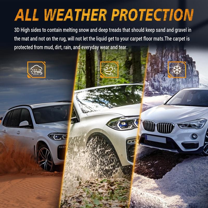 Премиальные коврики для пола для BMW X5 G05 - TPE резина черные 3 шт.