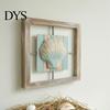 Small Beach House Ornaments 3D Conch/Starfish/Shell Wooden Frame Wall Art, Distressed Coastal Style Decoration, Seaside Theme Decorations Ocean