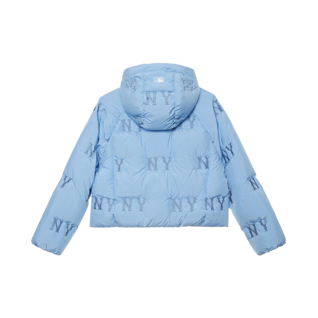 Новая коллекция MLB MONOGRAM Куртка пуховик New York Yankees FW24 Женская небесно-голубая 3FDJG1046-50SBS