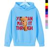 Autumn and Winter Fleece Hooded Sweater for Boys and Girls Cute Children's Clothing Fashionable 5-14 Year Old Children's Long Sleeve Letter Print