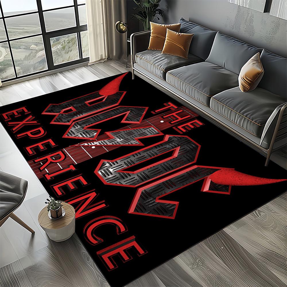 3D AC-DC-Rock Band Мультяшный Ковер Большой, Ковер для Гостиной Спальни Дивана Прихожей Декор, Детский Нескользящий Коврик
